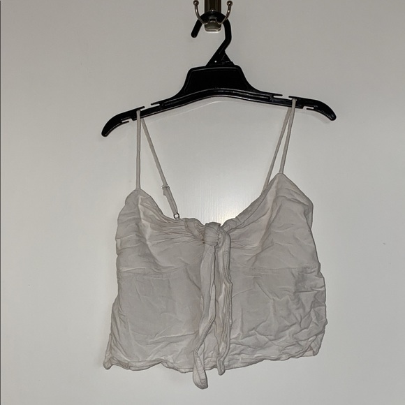 Brandy Melville cropped white sasha bow tie tank - Picture 1 of 4